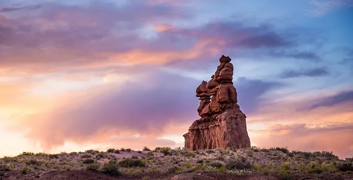 Photo of sunlit sky with rock formation, Healthtech Resources, Inc., Healthcare IT, Phoenix, AZ.